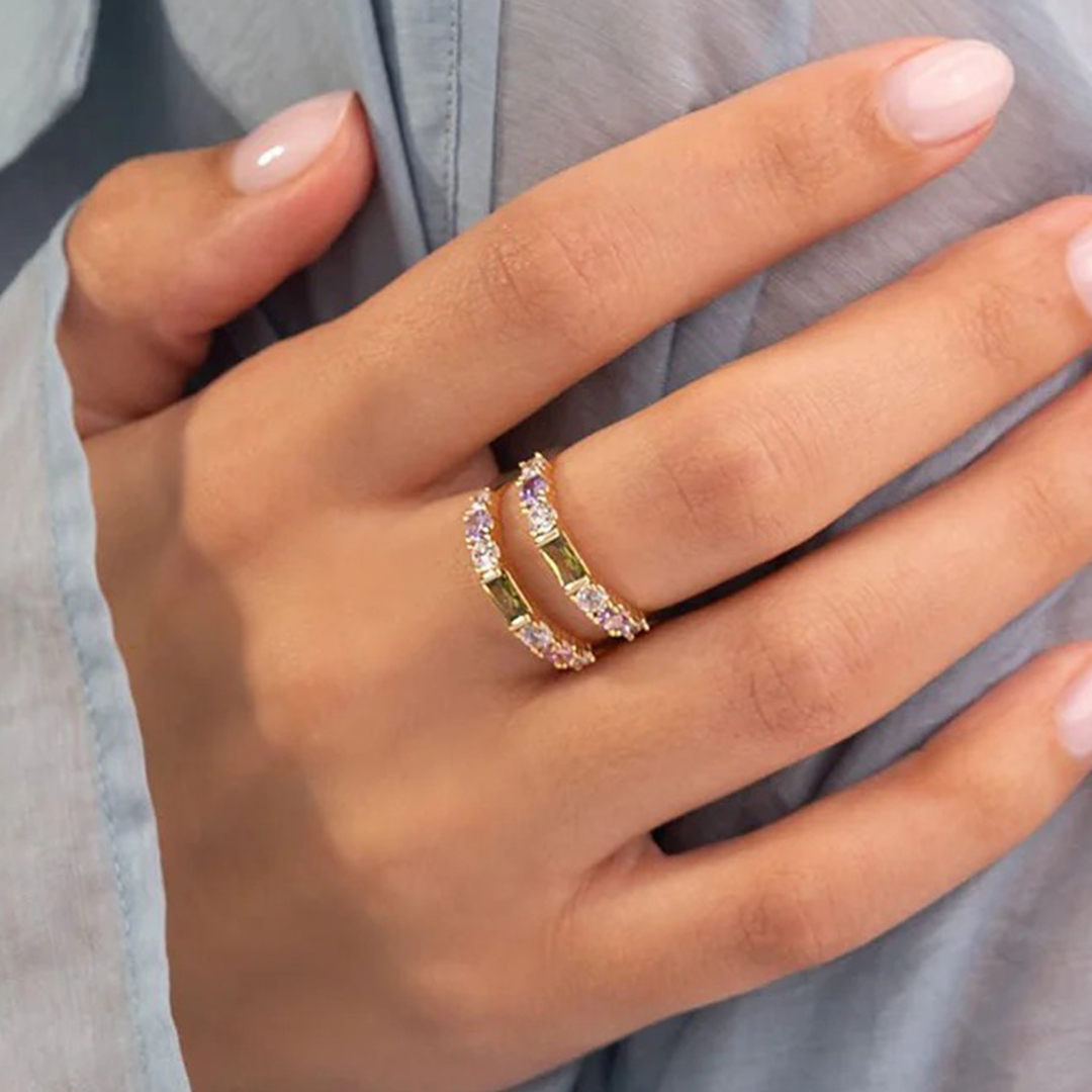 Grandma’s Tear of Joy Mother’s Day Gift Multi Shape Birthstone Ring