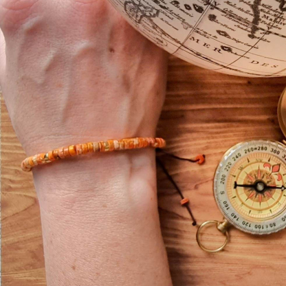 Childhood Cancer Awareness Orange Jasper Bead Bracelet