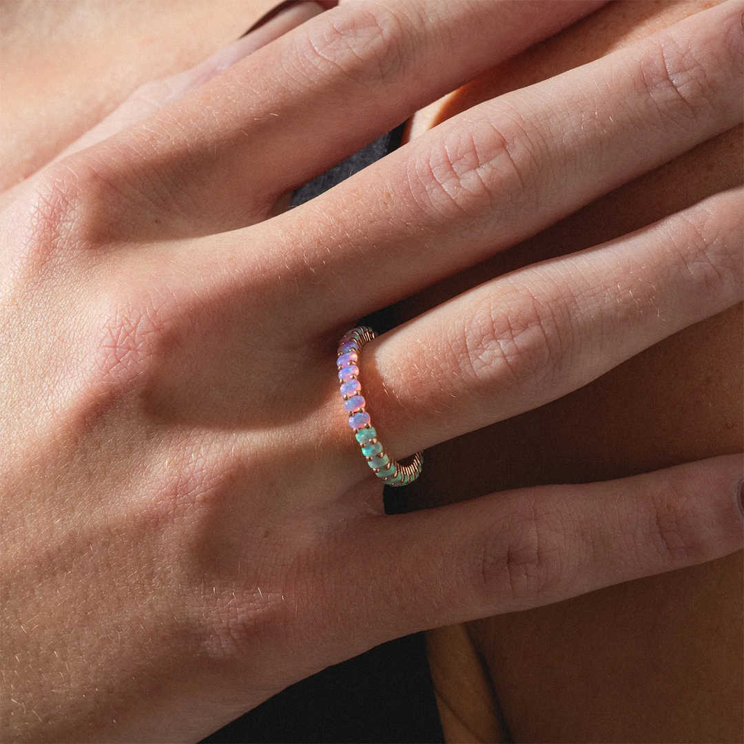 Forever Remembered Rainbow Bridge Opal Ombre Dual Ring