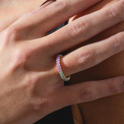 Forever Remembered Rainbow Bridge Opal Ombre Dual Ring