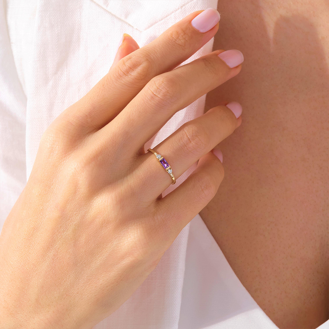 Lupus Awareness Baguette Ring