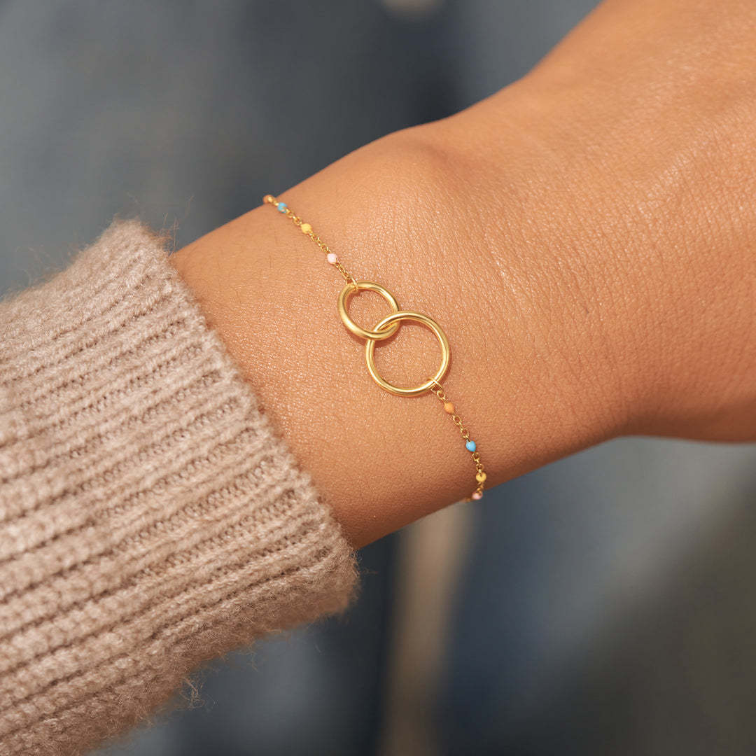 Our Bond Remains Unbreakable Double Circles Bracelet