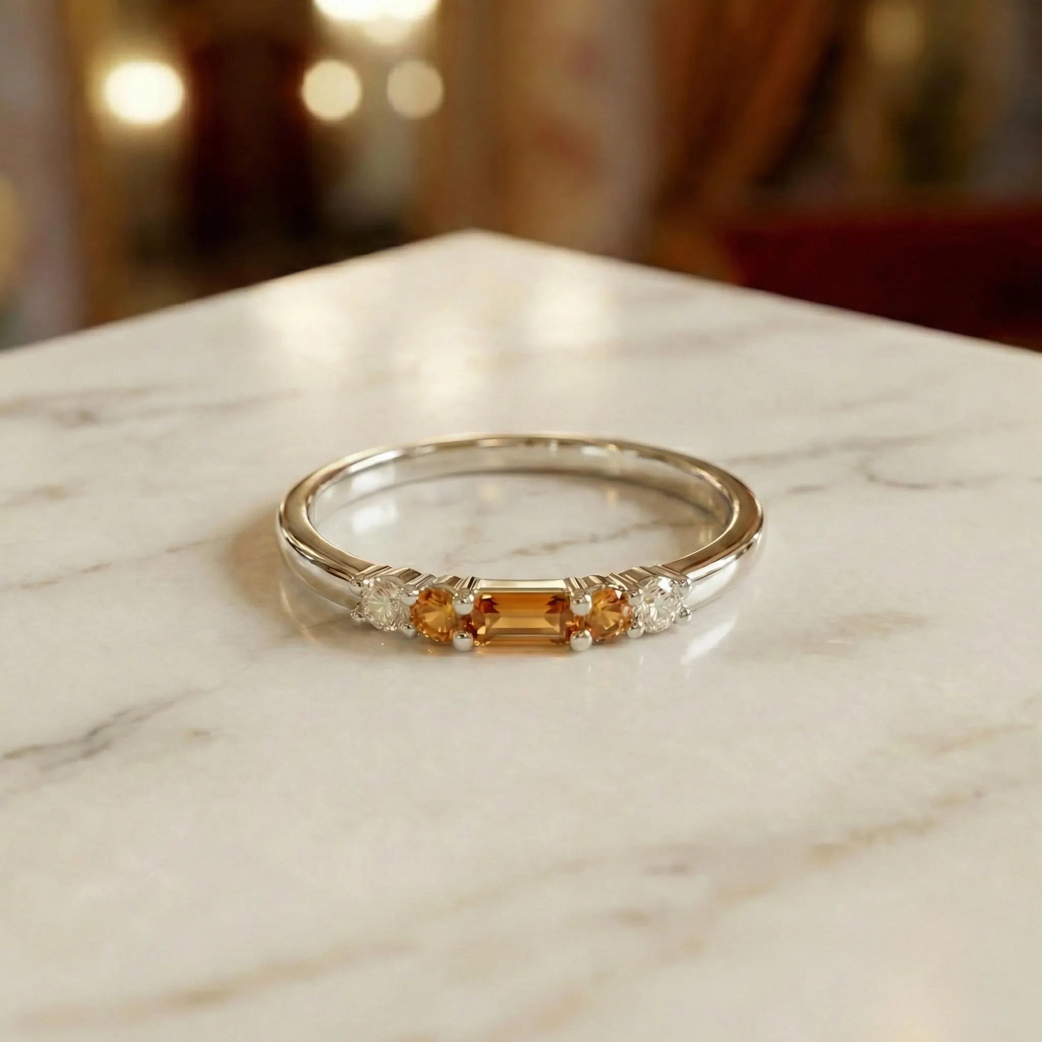 Multiple Sclerosis Awareness Nobody Fights Alone Baguette Orange Ring