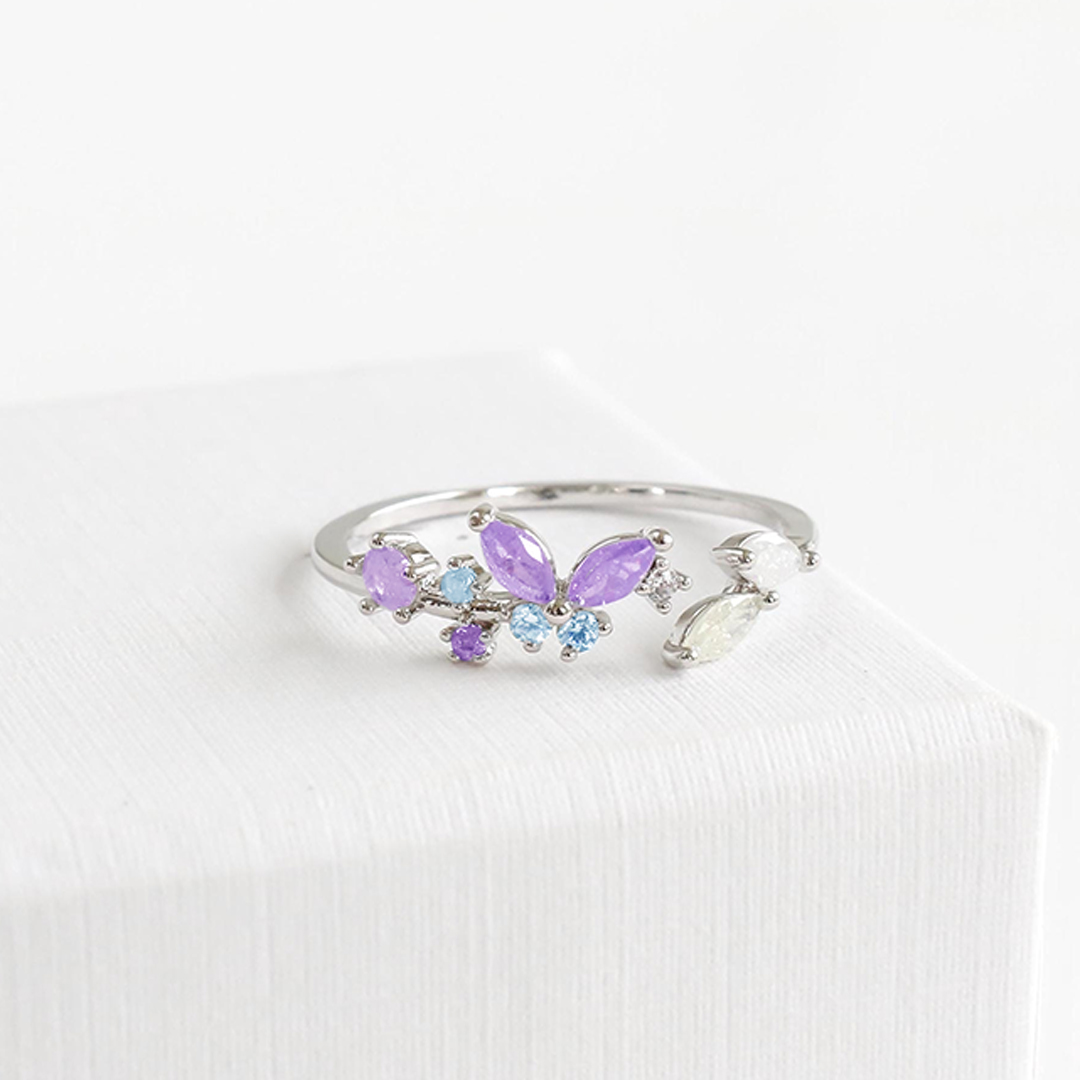 Thyroid Healing Wings Butterfly Ring