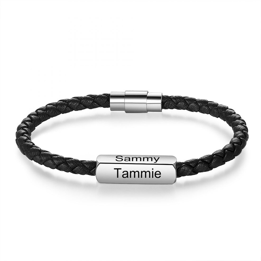 Custom Loved Ones Leather Bracelet