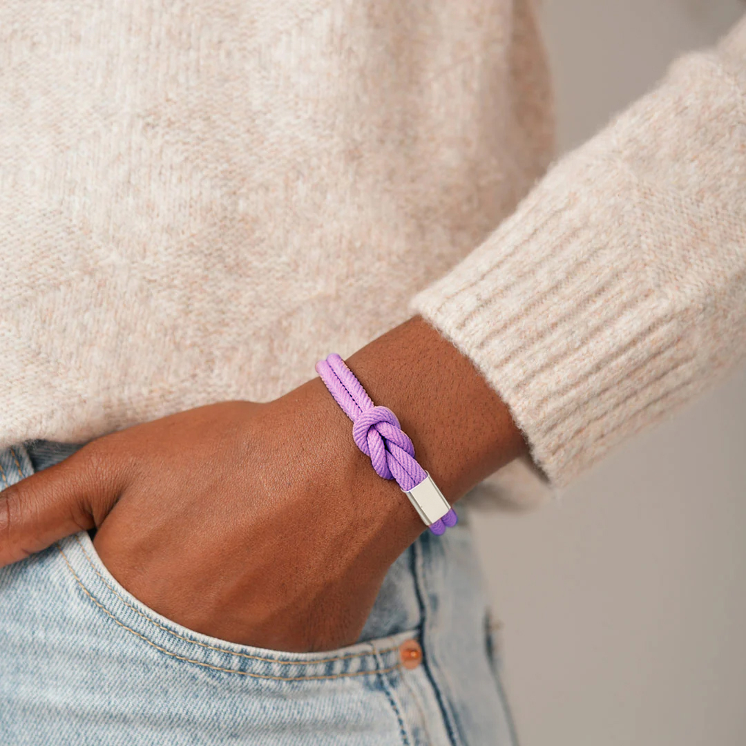 Alzheimer Dementia Awareness Purple Knot Bracelet