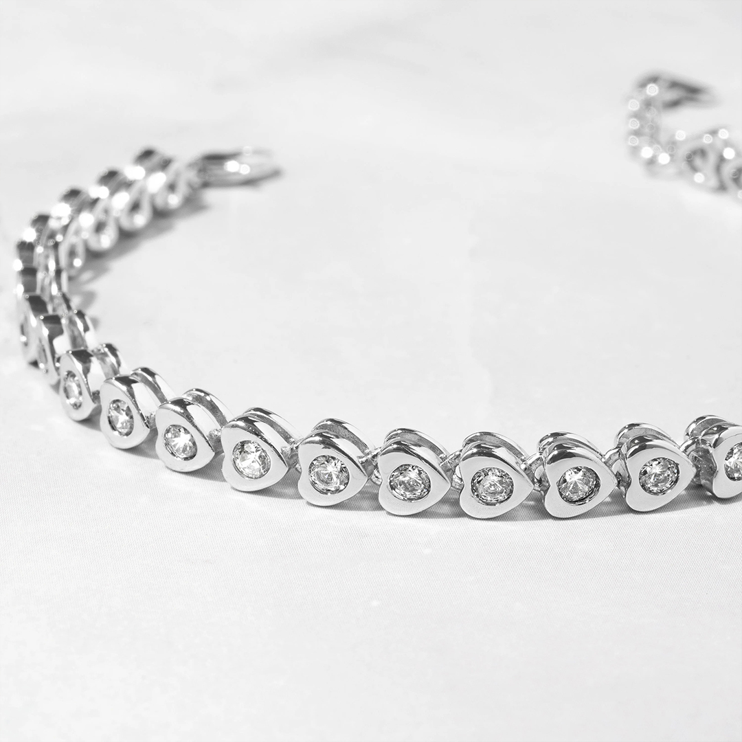 It's OK Heart Shaped Tennis Bracelet