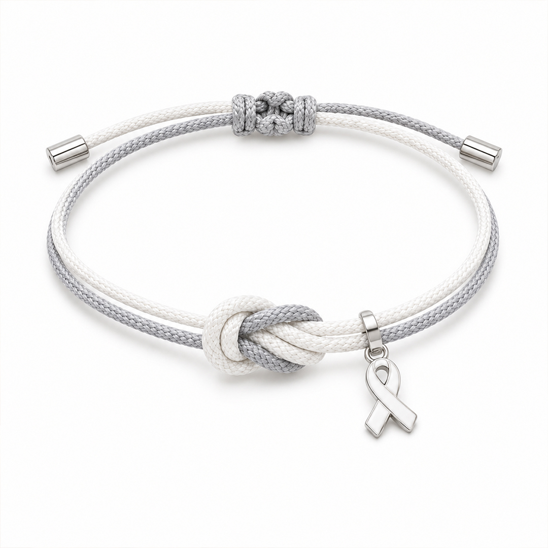 Lung Cancer Awareness Two-Tone Knot Bracelet