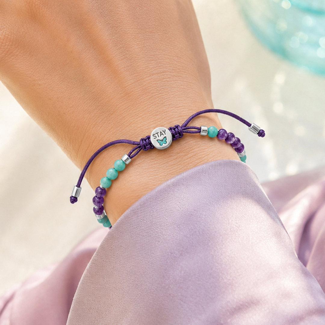 Stay, Tomorrow Needs You Suicide Awareness Beaded Bracelet