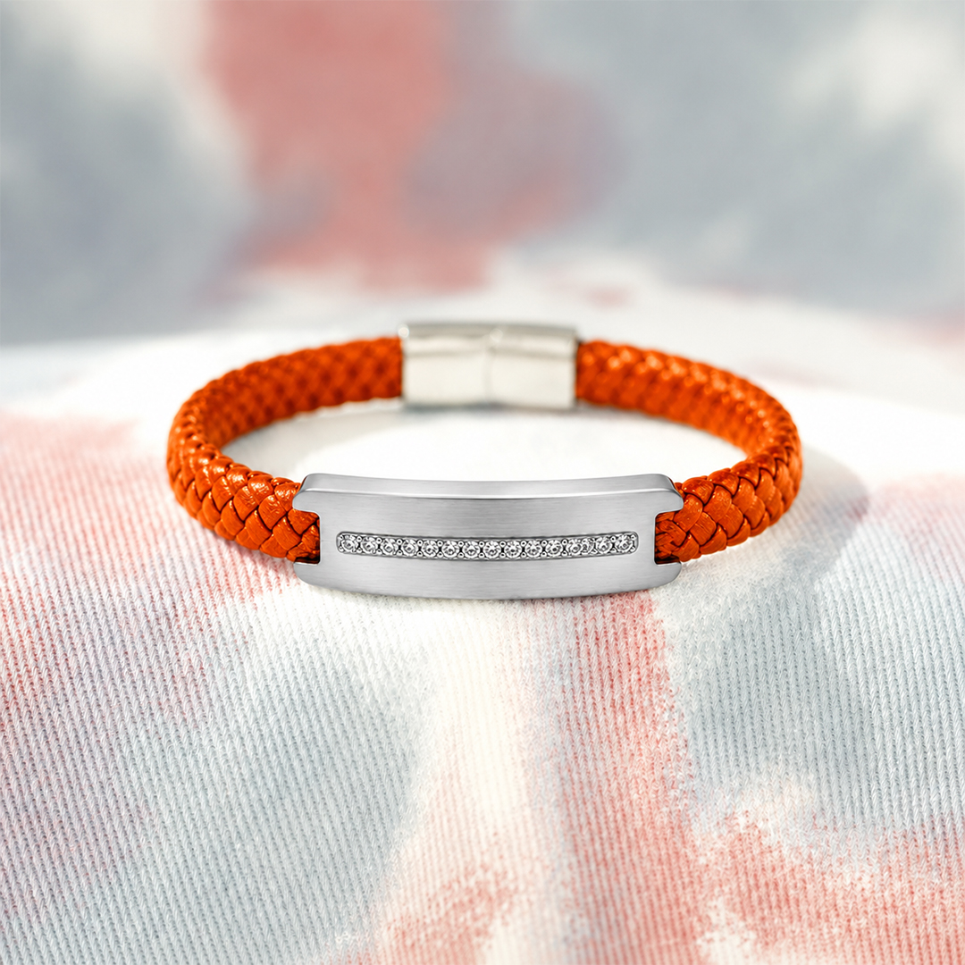Multiple Sclerosis Awareness Leather Magnet Bracelet