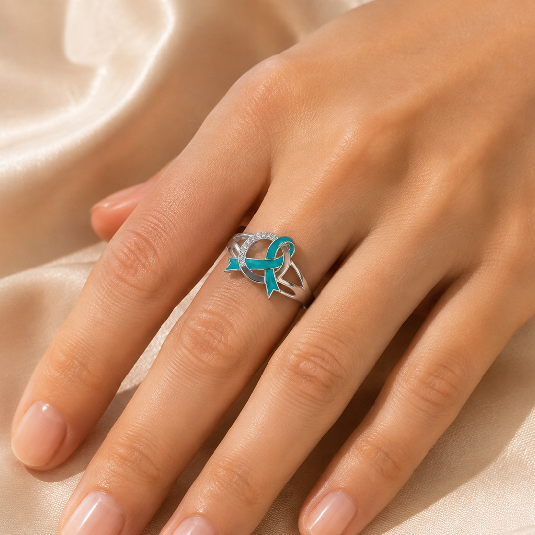 I Wear Teal for Myself Ovarian Cancer Support Ring