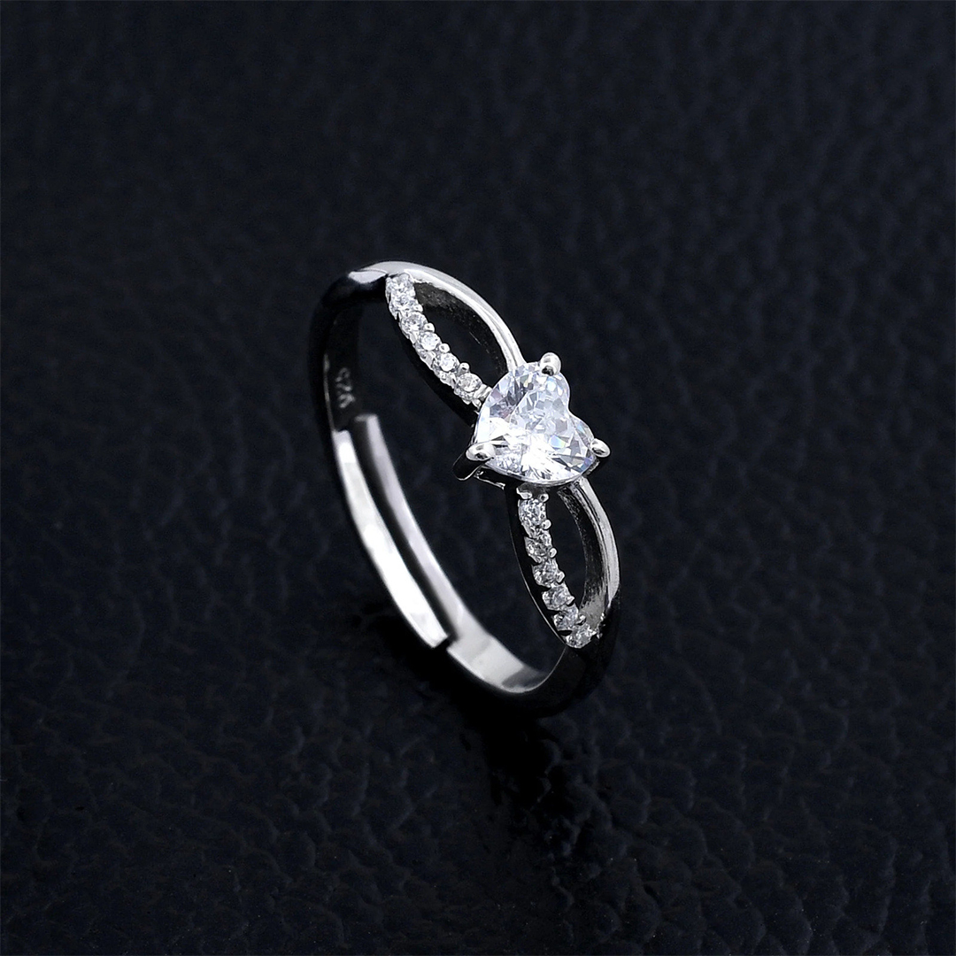 Choosing My Peace Heart Zircon Ring