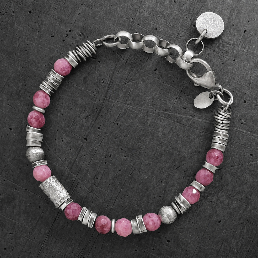 Breast Cancer Pink Bead Enough Bracelet