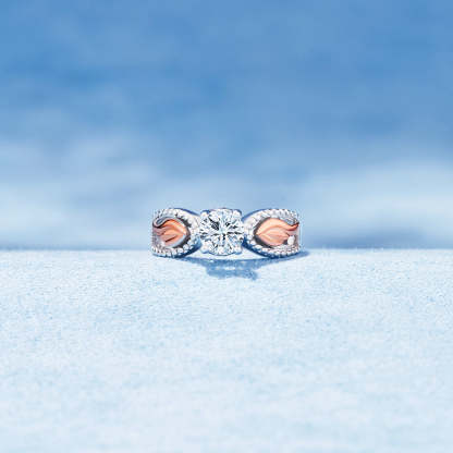 Until We Meet Again Elegant Circle Wings Ring