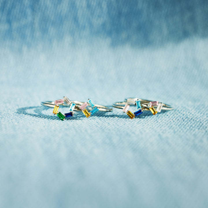 3-6 Baguette Birthstones Ring
