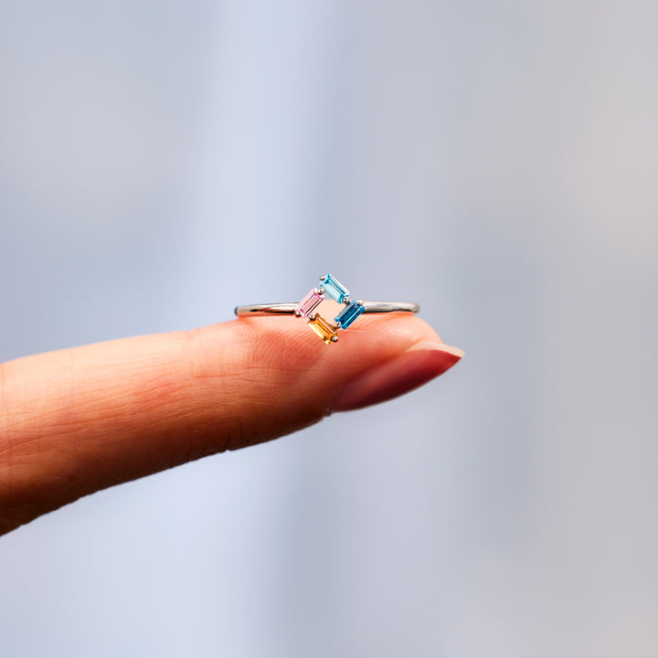 3-6 Baguette Birthstones Ring
