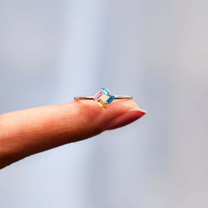 3-6 Baguette Birthstones Ring