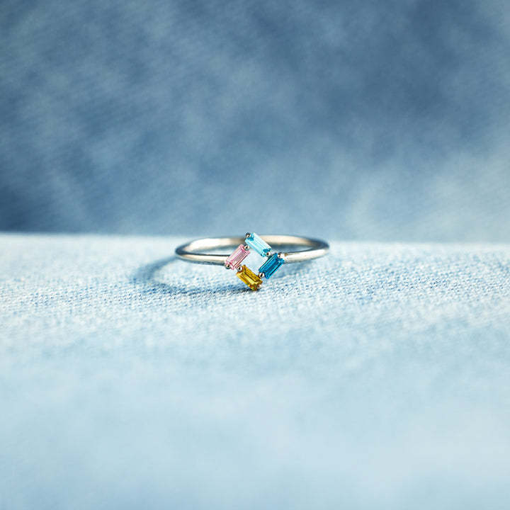 3-6 Baguette Birthstones Ring