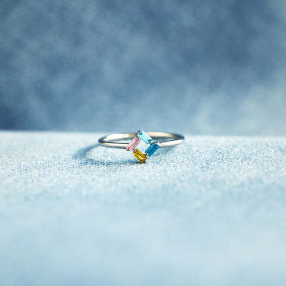 3-6 Baguette Birthstones Ring