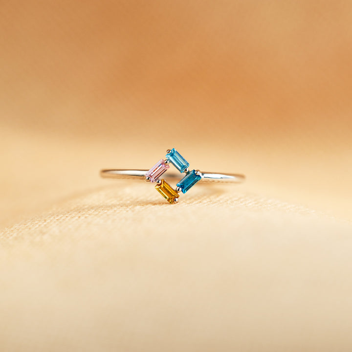3-6 Baguette Birthstones Ring