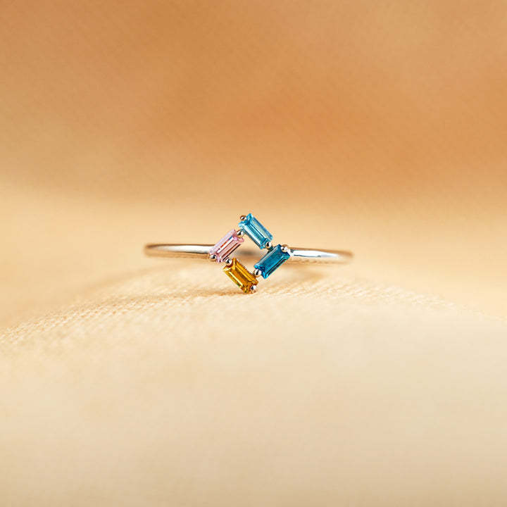 3-6 Baguette Birthstones Ring