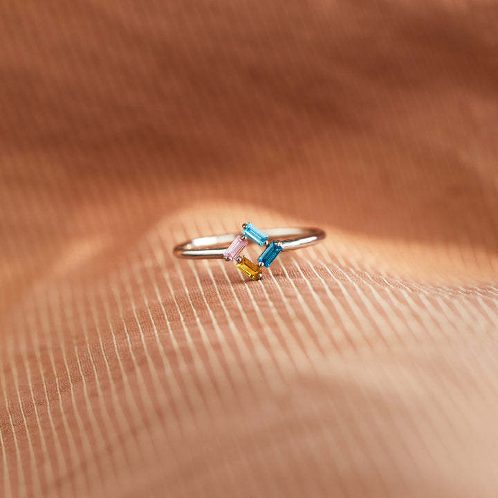 3-6 Baguette Birthstones Ring