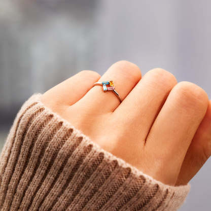 3-6 Baguette Birthstones Ring