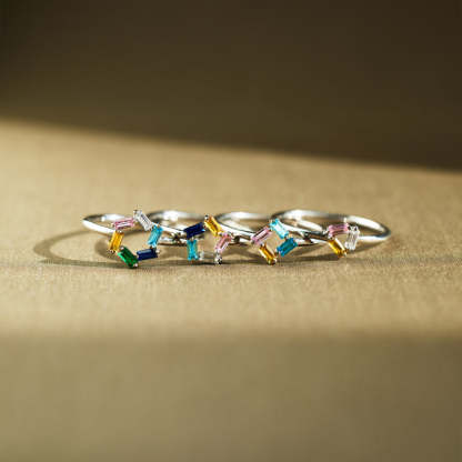 3-6 Baguette Birthstones Ring