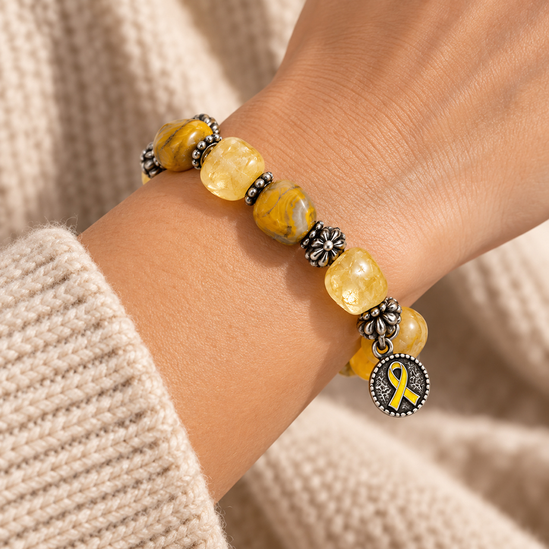 Her Love Never Gives Up Spina Bifida Awareness Yellow Ribbon Bracelet