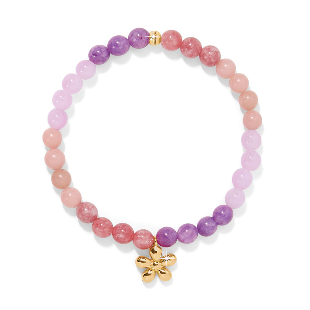 I Am Enough Breast Cancer Awareness Flower Stretch Bracelet