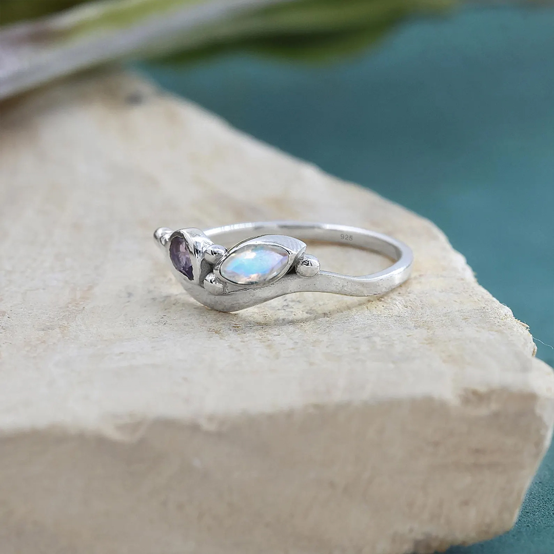 Always Worth Your Love Alzheimer’s and Dementia Awareness Purple Opal Ring