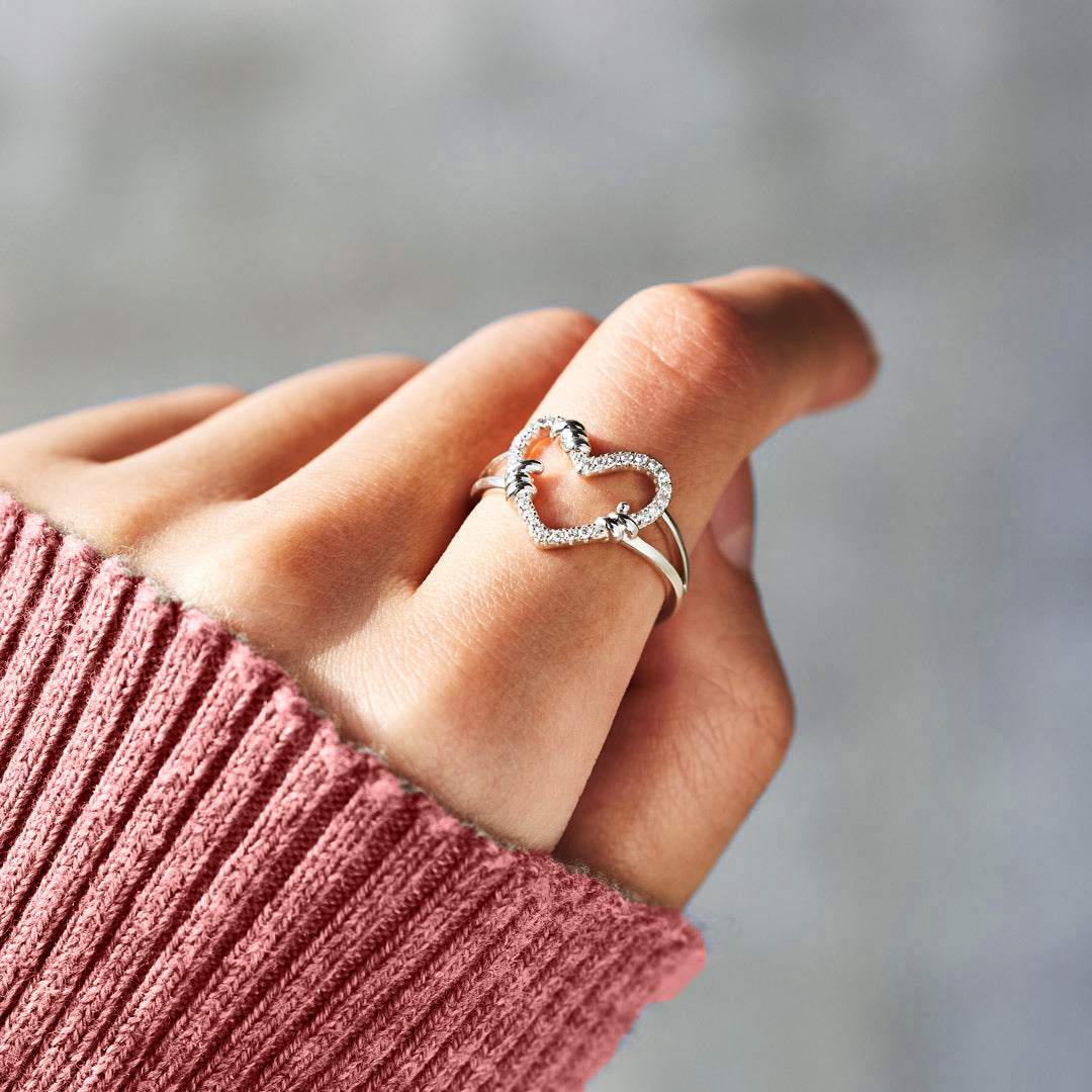  I'm Choosing My Peace Hollow Heart Ring