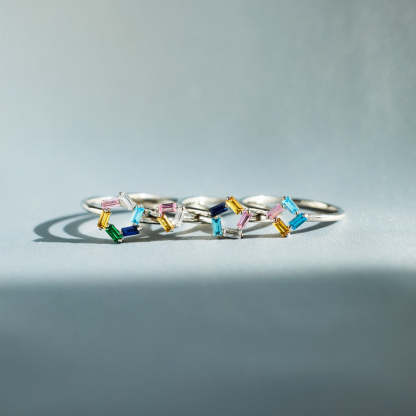 3-6 Baguette Birthstones Ring