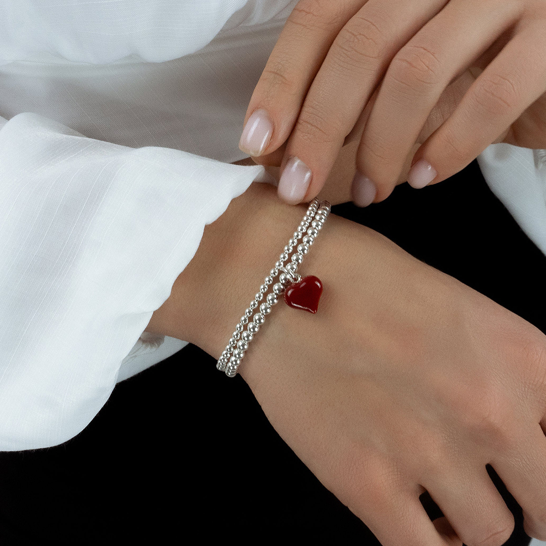 To Me From Me Red Big Heart Bracelet