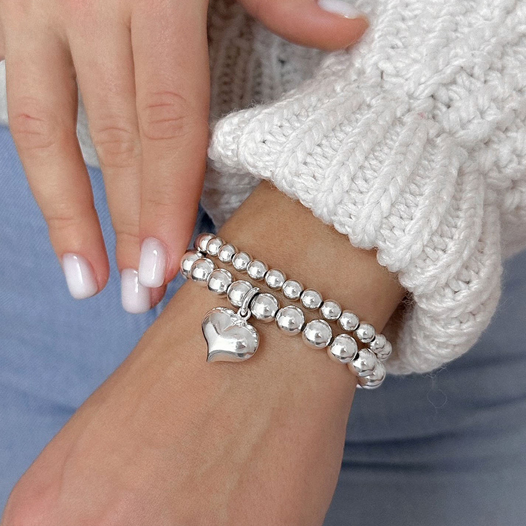 Self Love Puff Heart Charm Bracelet