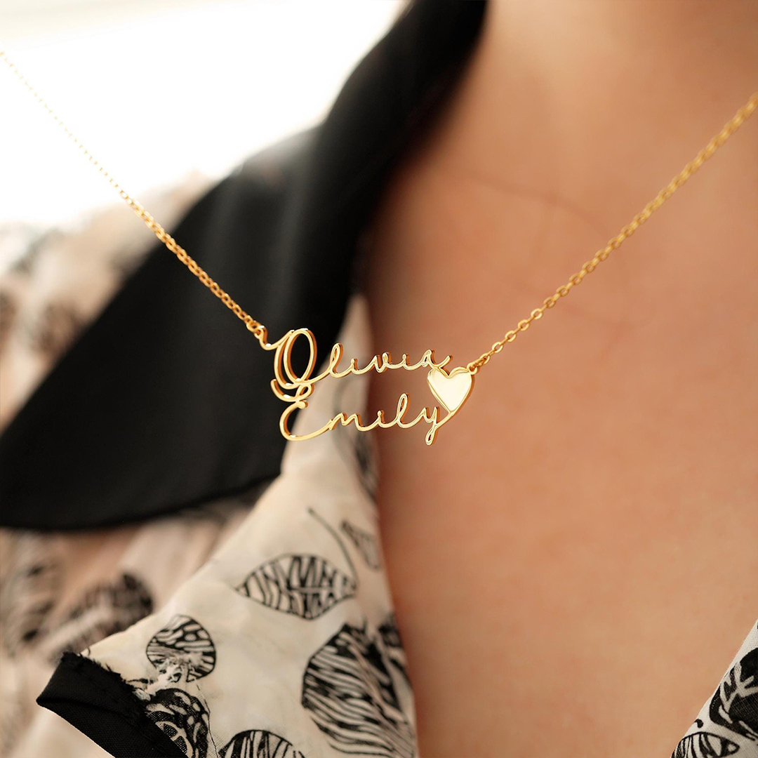 Custom Two Name Mother & Kid Necklace