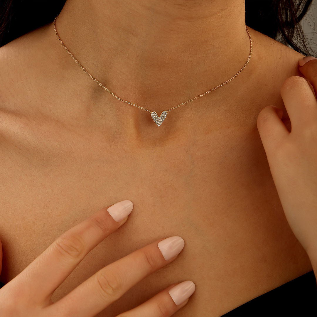 To Me From Me Special Pave Heart Necklace