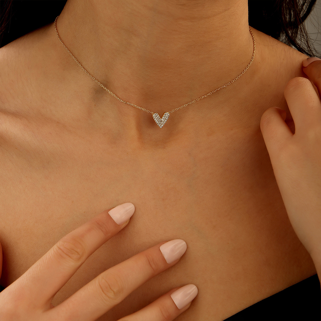To Me From Me Special Pave Heart Necklace