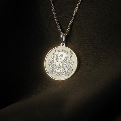 You Will Still Bloom Phoenix  And Lotus Flower Necklace