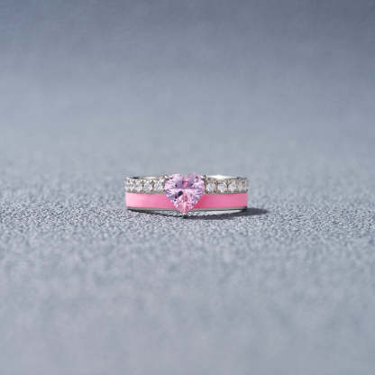Breast Cancer Awareness And Never Give Up Heart Ring