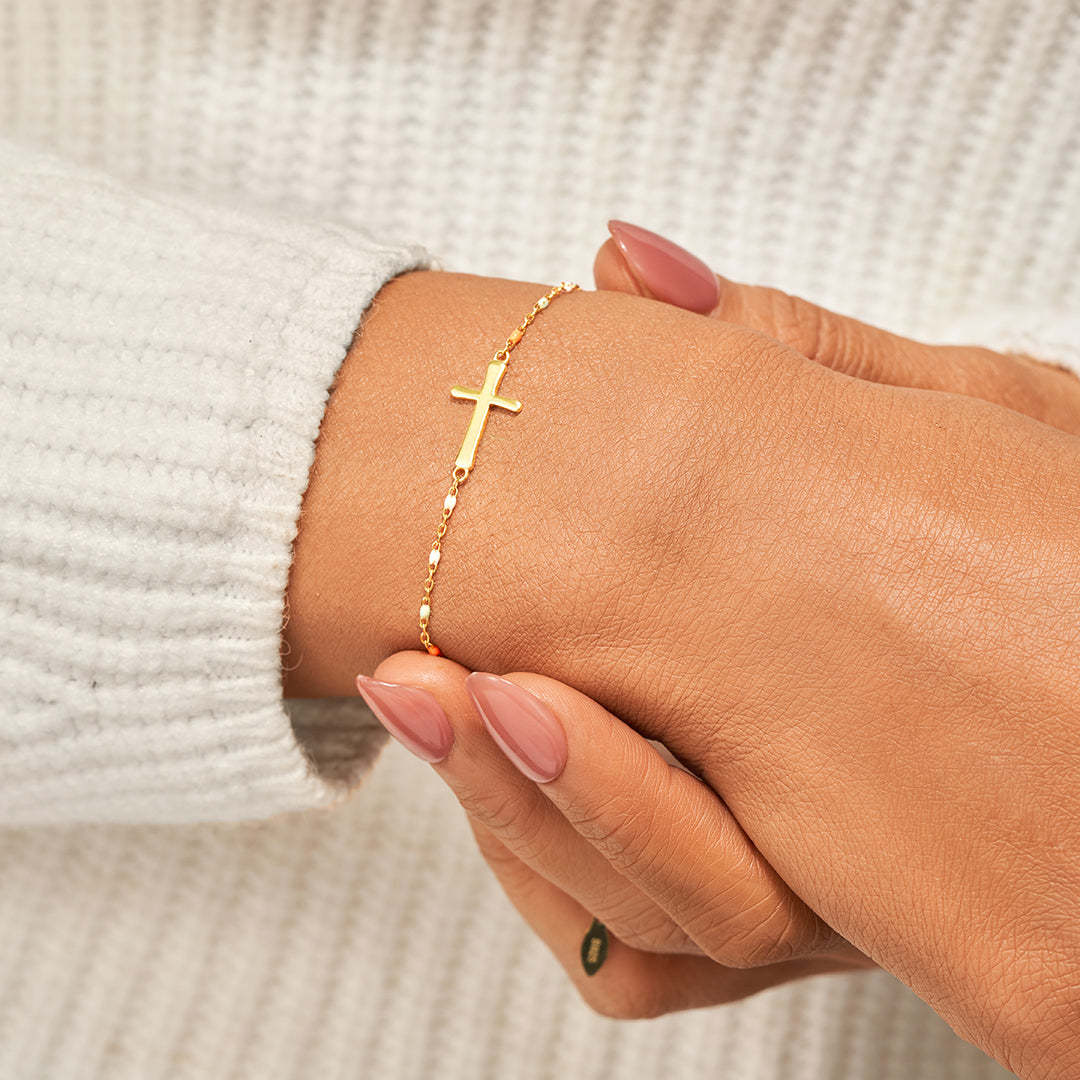 We Are Not Sisters By Blood But Sisters In Christ Cross Bracelet