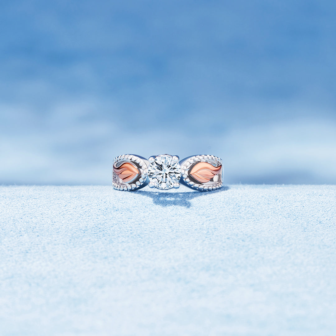 I'm Here For You Circle Angel Wing Ring