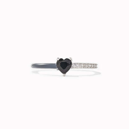 I Am Me Black Heart Enamel Ring