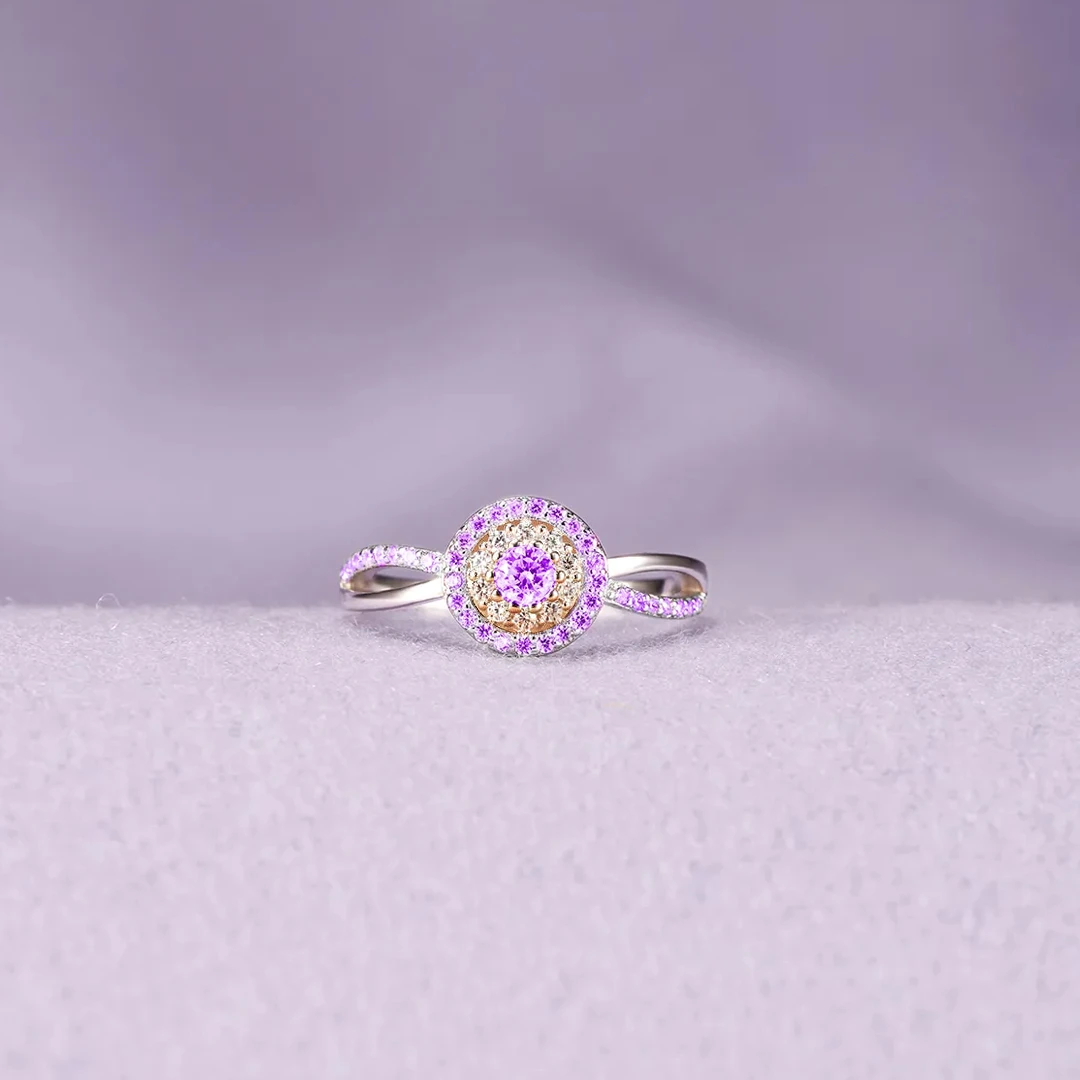 World Sjogren's Awareness I'm Still Me Purple Crystal Ring