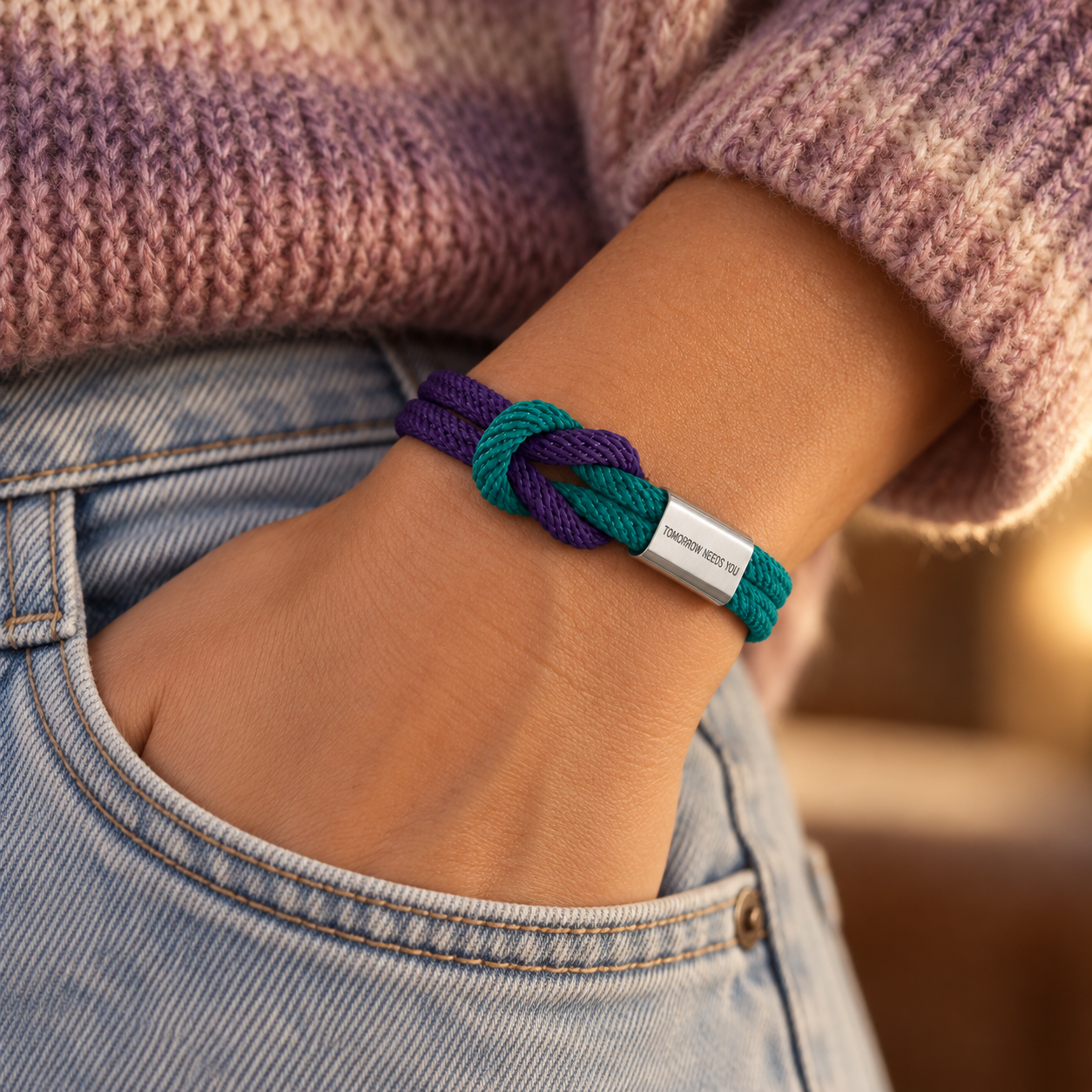Stay — Tomorrow Needs You Engraved Bracelet
