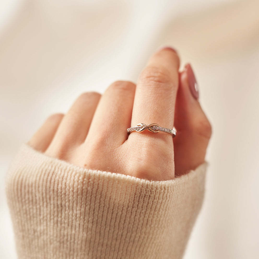 Matching Mother&Daughter Bond Pink Knot Rings