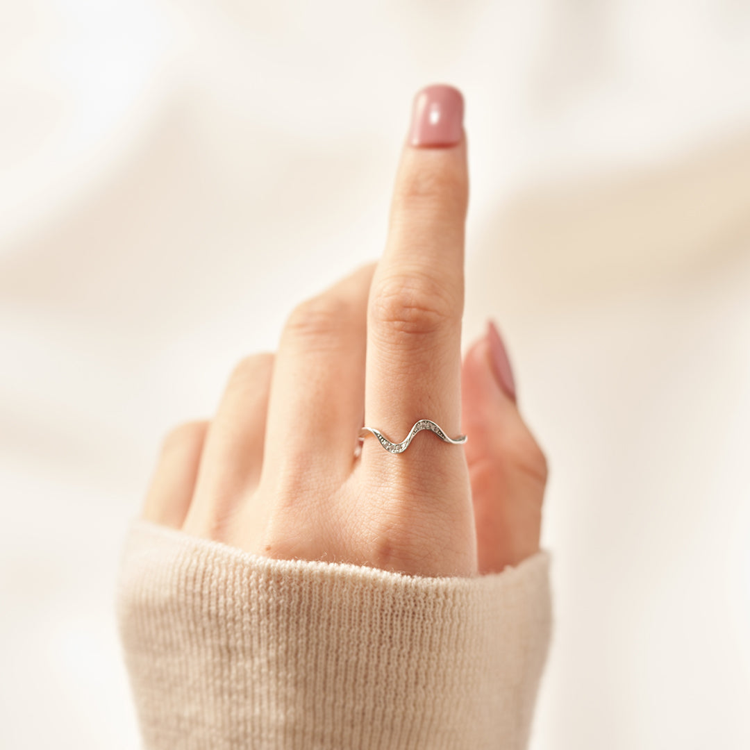 Happiness Comes In Wave Wave Ring