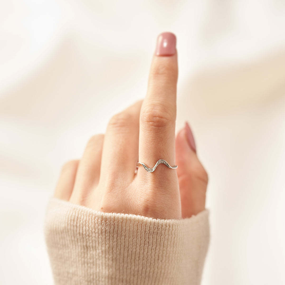 Happiness Comes In Wave Wave Ring