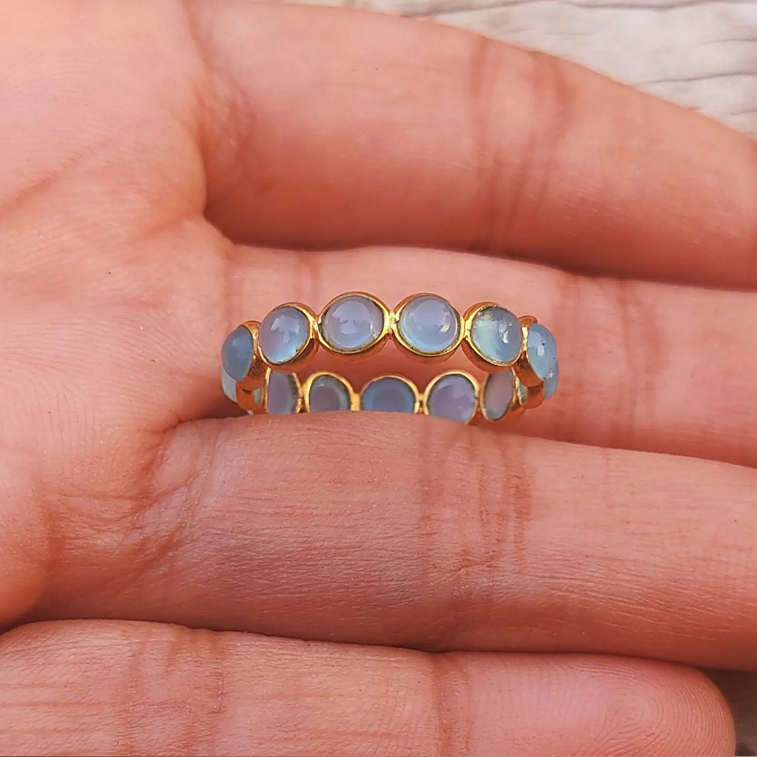 Self Love Aquamarine Eternity Band Ring