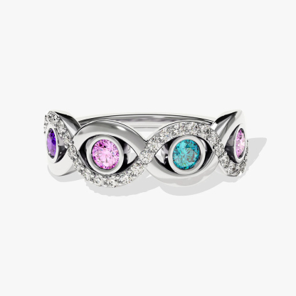 Custom 1-4 Birthstones Infinity Ring
